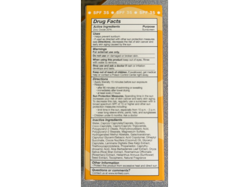 Kinfield Daily Dew Facial Sunscreen Lotion, SPF 35, 2.0 oz/60 g