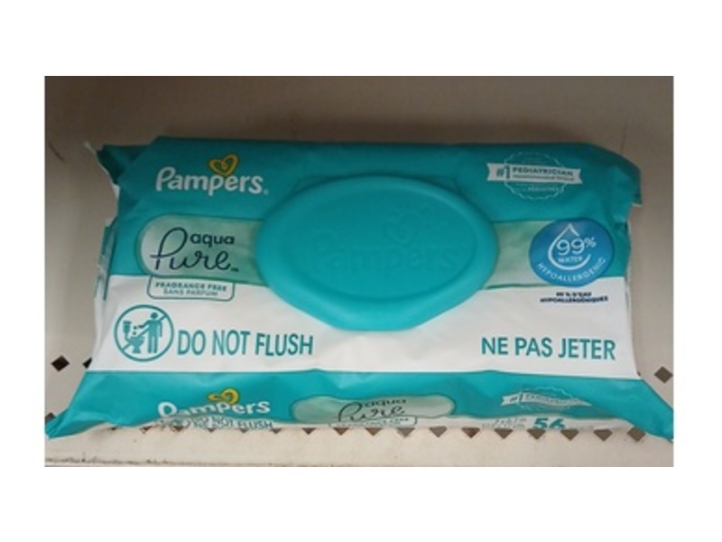 Pampers Aqua Pure Baby Wipes, 56 Count