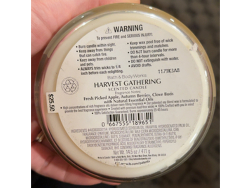 Bath & Body Works Harvest Gathering Scented Candle, Natural Essential Oils, 14.5 oz/411 g