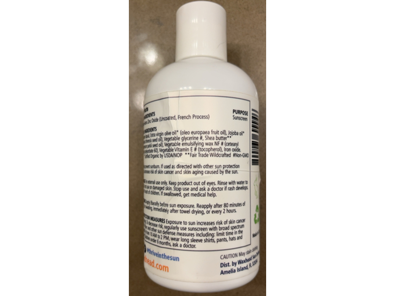 Waxhead Sun Defense Skin Nourishing Tinted Sunscreen, SPF 31, 8 fl oz