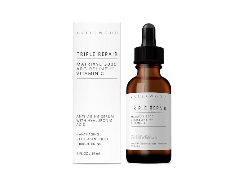 Asterwood Triple Repair Matrixyl 3000 Argireline Hyaluronic Acid Face Serum, 1 fl oz/29 mL