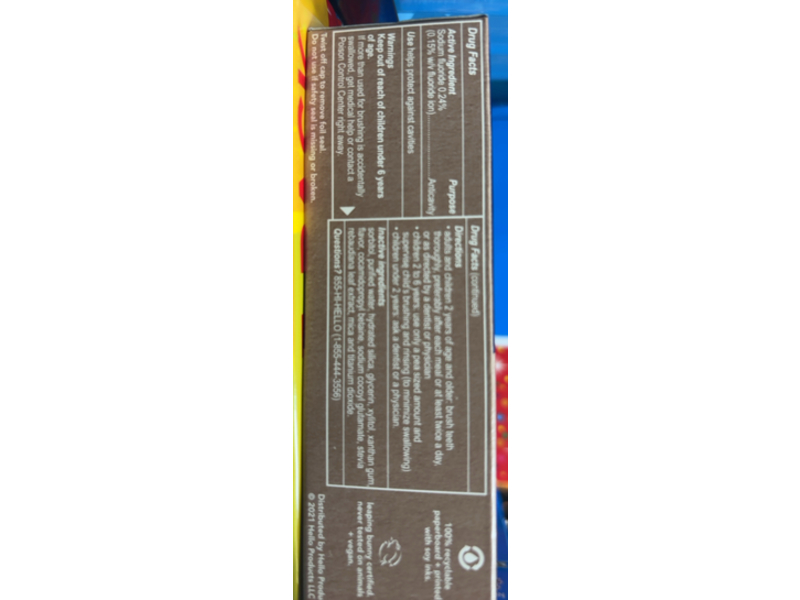 Hello Dragon Dazzle Fluoride Toothpaste, Blue Rasberry, 4.2 oz/119 g, Pack Of 4