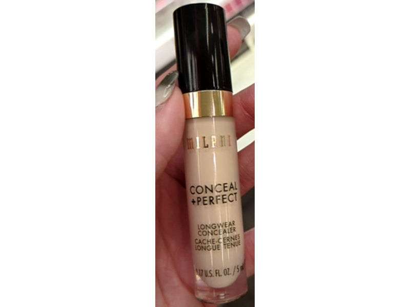 Milani Conceal + Perfect Longwear Concealer, 100 Pure Ivory, 0.17 fl oz/5 mL