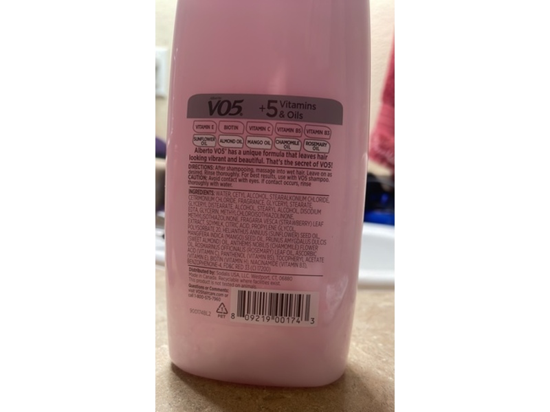 Alberto Vo5 Conditioner, Strawberries & Cream, 16.9 fl oz/500 mL