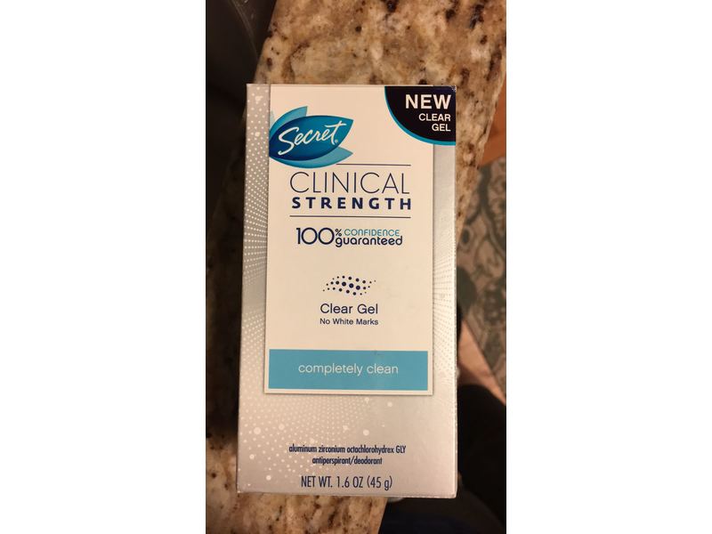 Secret Clinical Strength Clear Gel Women's Antiperspirant & Deodorant Completely Clean Scent 1.6 Oz, 1.600 Fluid Ounce