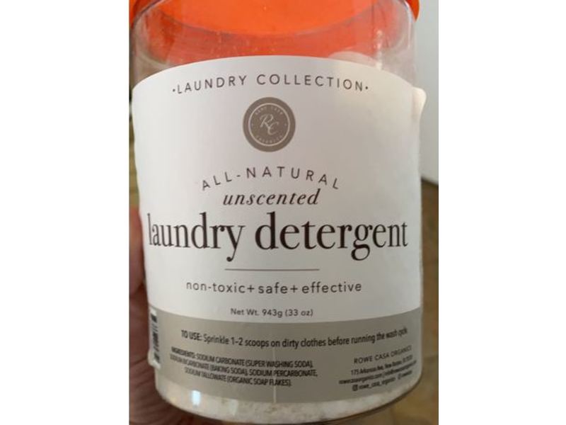 Rowe Casa Laundary Detergent, All Natural, 33 oz/943 g