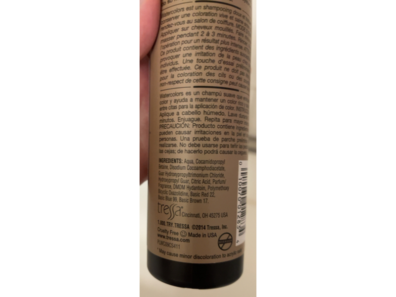 Tressa Water Colors Shampoo, Crimson Splash, 8.5 fl oz/250 mL