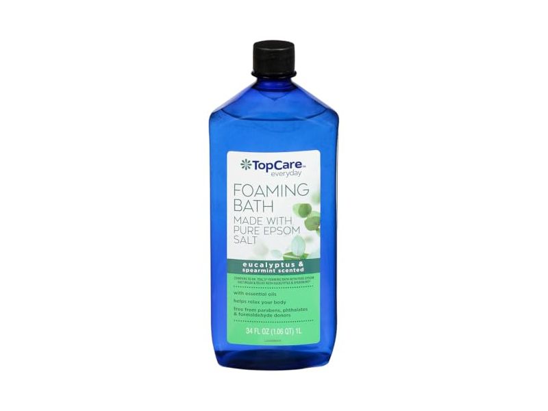 Topcare Foaming Bath, Eucalyptus & Spearmint Scented, 34 fl oz/1 L