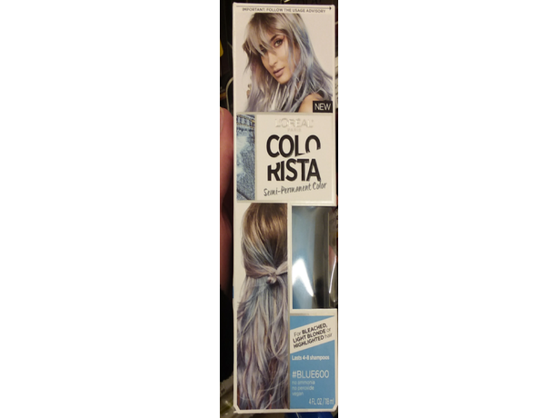 L'Oreal Paris Colorista Semi-Permanent Color, Blue 600, 4 fl oz/118 mL