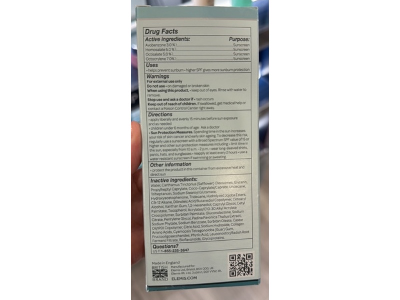 Elemis Pro-Collagen Skin Protection Fluid Sunscreen, SPF 50 PA++++, 1.3 fl oz/40 mL