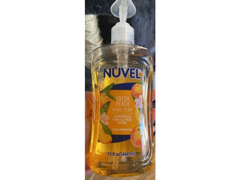 Nuvel Hand Soap, Fresh Peach, Cleanses & Moisturize, 15 fl oz/444 mL