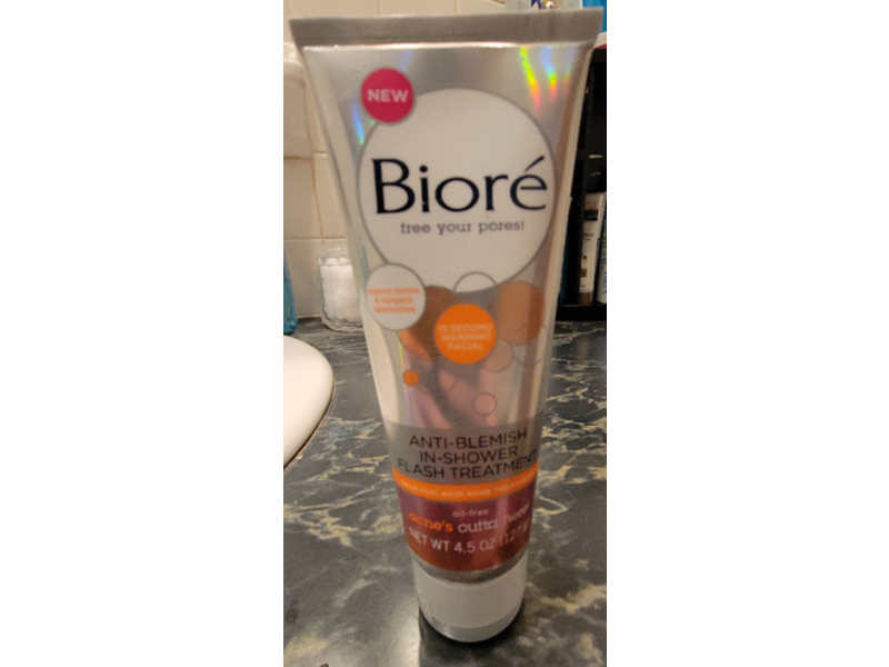 Biore Anti-Blemish In-Shower Flash Treatment, 4.5 oz/127 g, Pack of 2