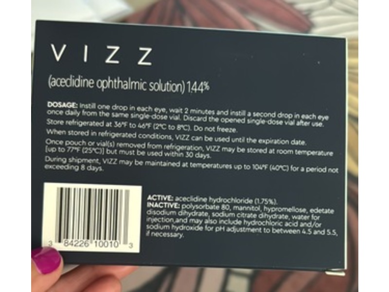 Vizz (aceclidine) Ophthalmic Solution 1.44%, 5 Count, Lenz Therapeutics (Rx)