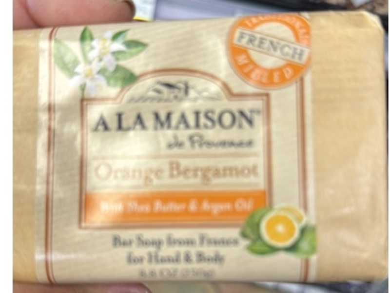 A La Maison De Provence Hand & Body Bar Soap, Orange Bergamot, 8.8 oz/250 g