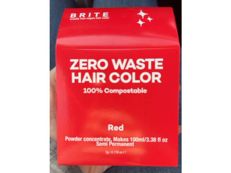 Brite Zero Waste Powder Concentrate Semi Permanent Hair Color, Red, 0.176 oz/5 g