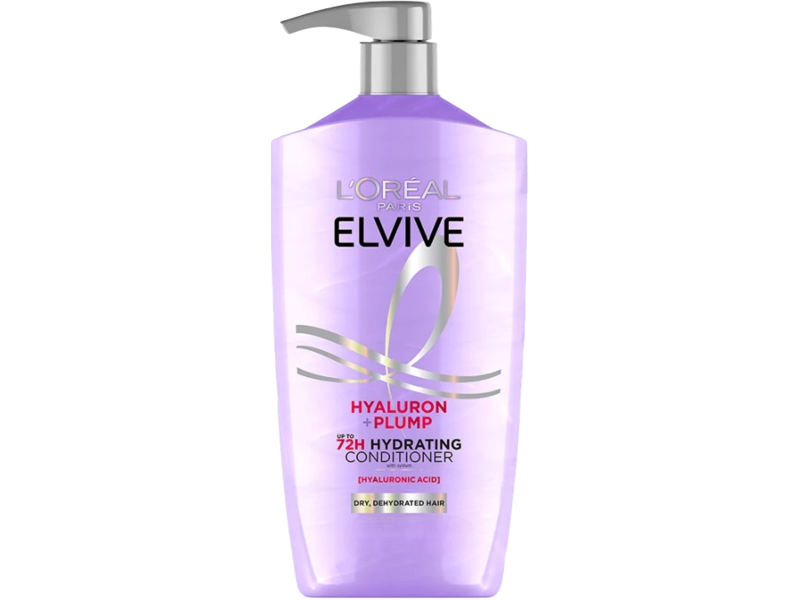 L'Oreal Paris Elvive Hyaluron + Plump 72h Hydrating Conditioner, Hyaluronic Acid, 300 mL
