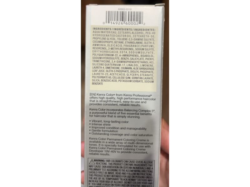 Kenra Color Permanent Coloring Creme, 4N, 3 oz/85 g