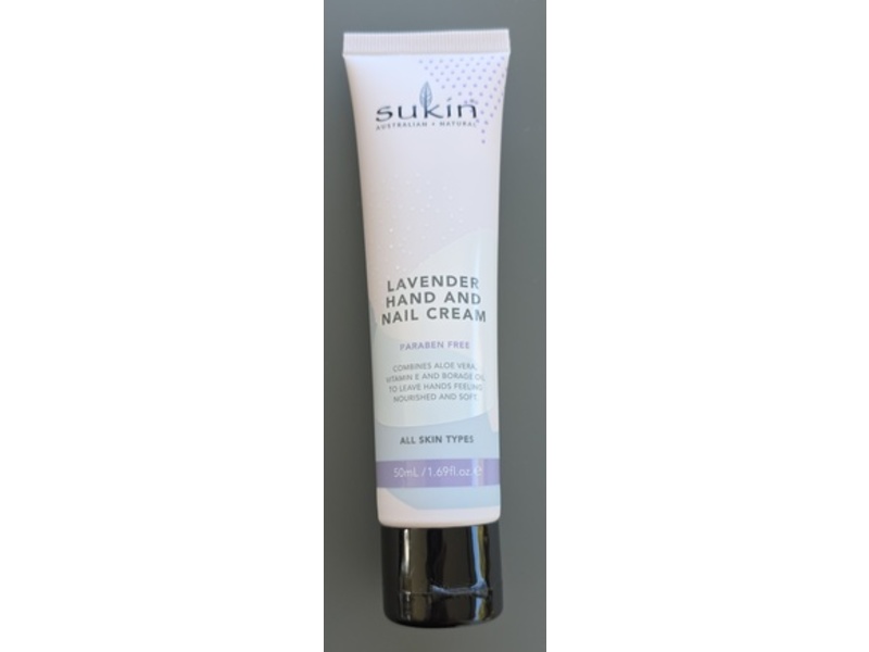 Sukin Hand & Nail Cream, Lavender, 1.69 fl oz/50 mL