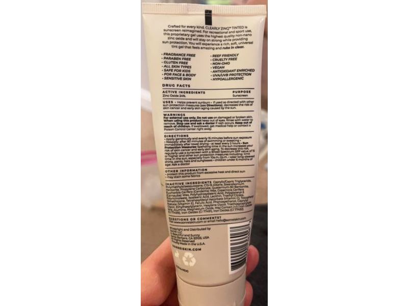 Sonrei Clearly Zinq Tinted Mineral Gel Sunscreen, SPF 45, 3.4 oz/96 g