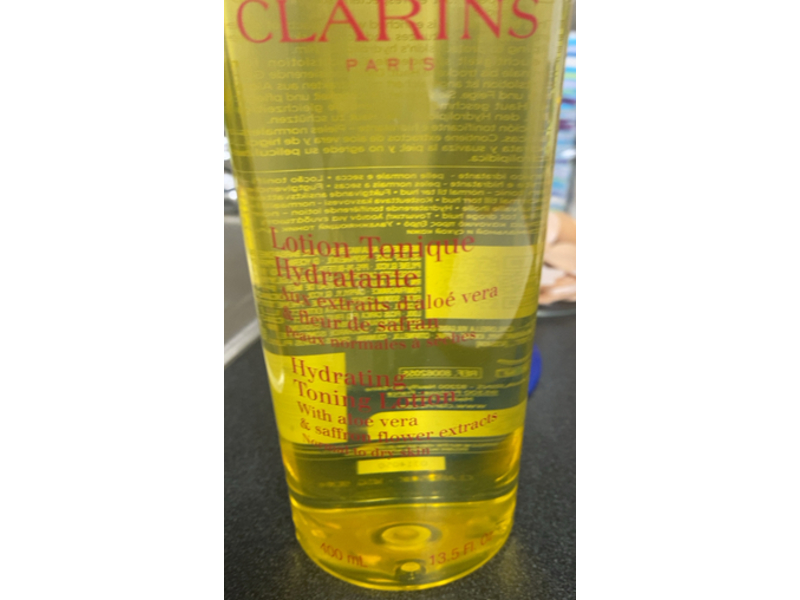 Clarins Hydrating Toning Lotion, Aloe Vera & Saffron Flower, 13.5 fl oz/400 mL