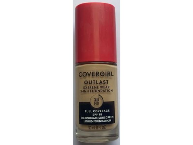 Covergirl Outlast Extreme Wear 3-In-1 Foundation, SPF 18, 817 Golden Natural, 1 fl oz/30 mL