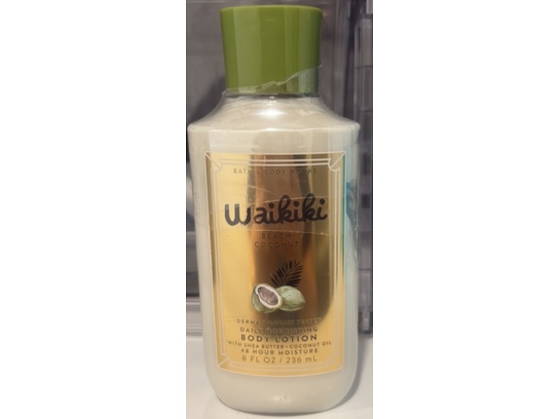 Bath & Body Works Waikiki Body Lotion, Beach Coconut, 8 fl oz/236 mL.