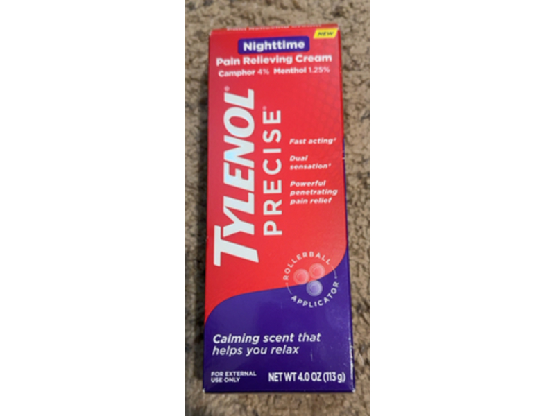 Tylenol Precise Nighttime Pain Relieving Cream, 4 oz/113 g
