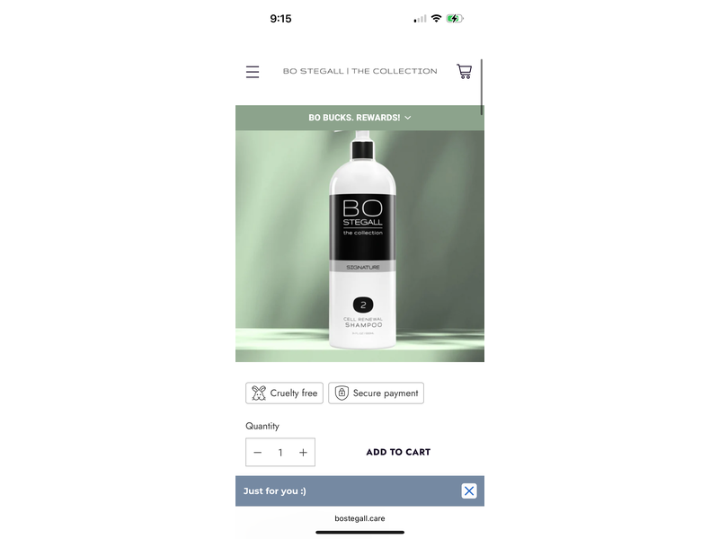 Bo Stegall Signature Cell Renewal Shampoo, 32 fl oz/1000 mL