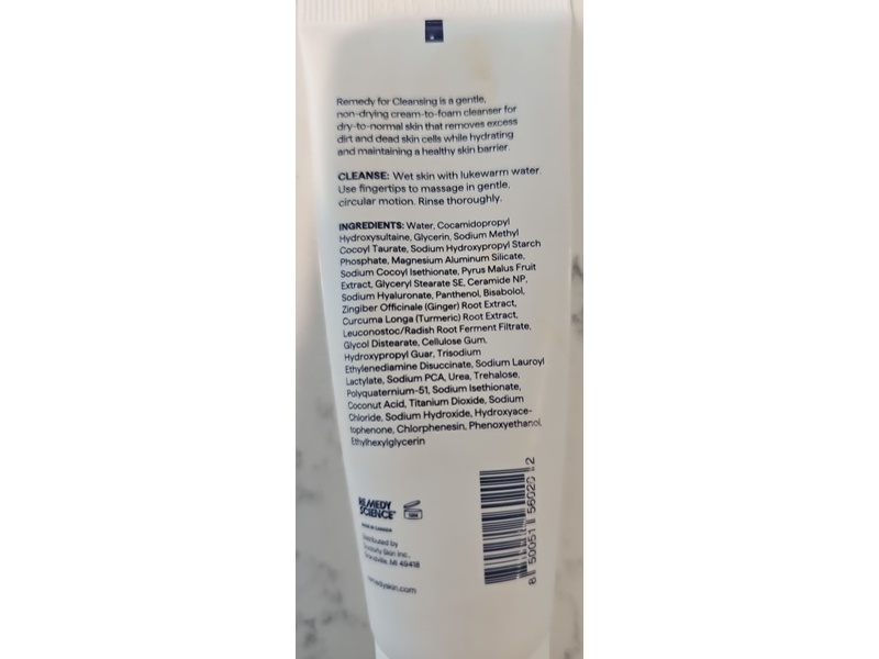 Remedy Cleansing Cream-To-Foam Cleanser, 1.7 fl oz/50 mL