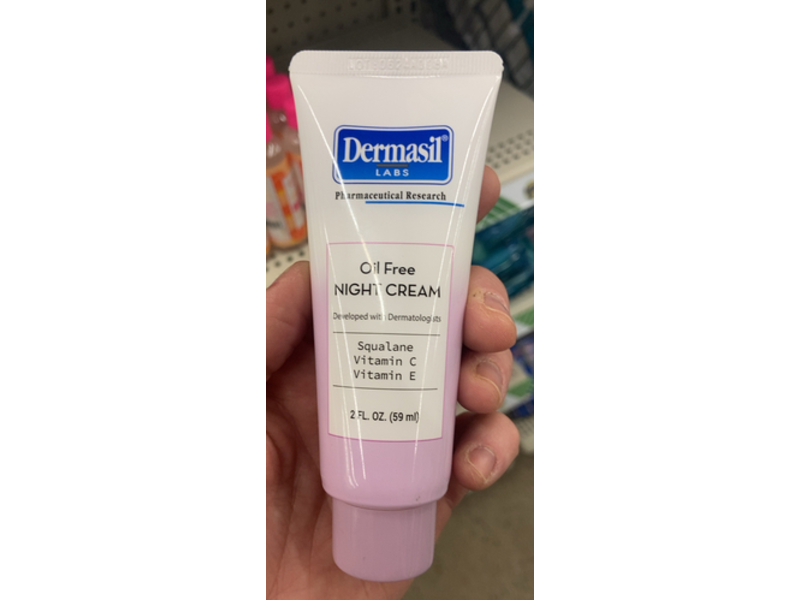 Dermasil Labs Oil Free Night Cream, Squalane + Vitamin C & Vitamin E Oil, 2 fl oz/59 mL, 3 Pack