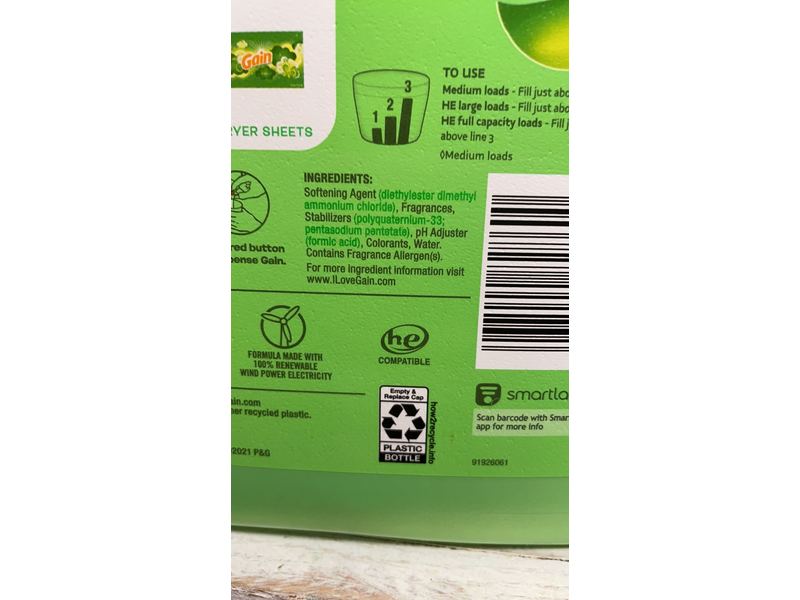 Gain Liquid Fabric Softener, Original Scent, 190 Loads, 164 fl oz