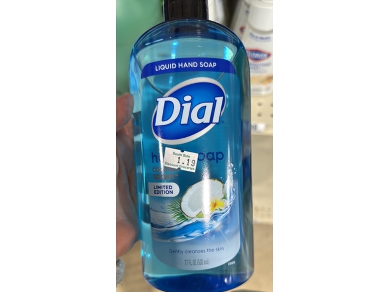 Dial Liquid Hand Soap, Coconut Splash, 17 fl oz/500 mL