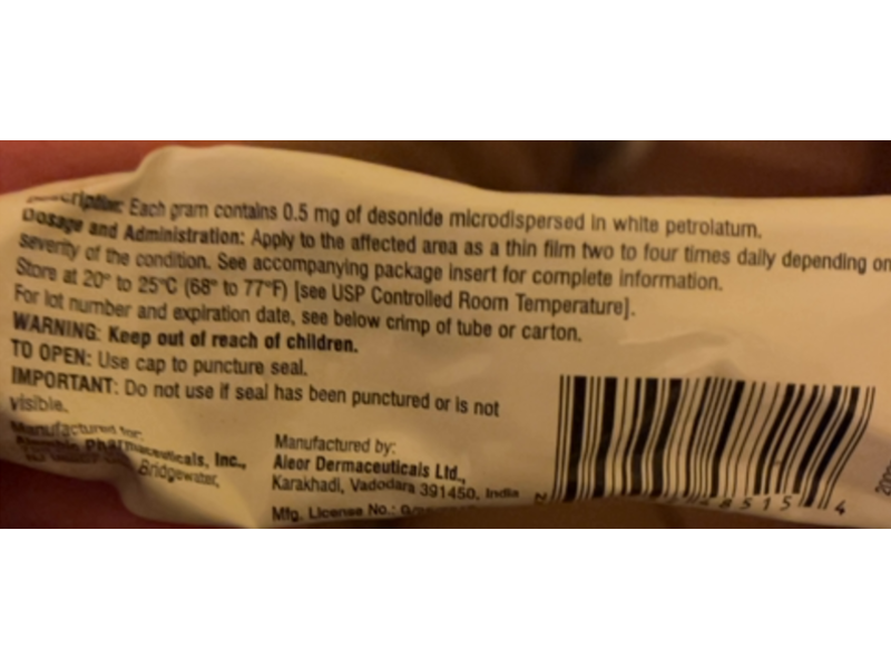 Desonide Ointment, 0.05 %, 15 g, Alembic (Rx)