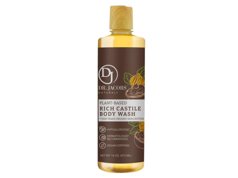 Dr. Jacobs Naturals Rich Castile Body Wash, Organic Shea Butter, 16 oz/473 mL