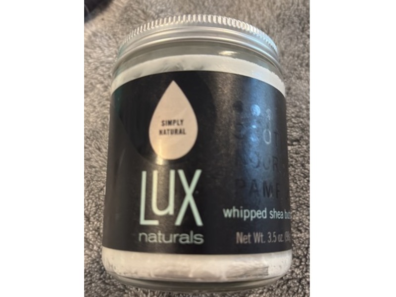 Lux Naturals Whipped Shea Butter, Simply Natural, 3.5 oz/98 g
