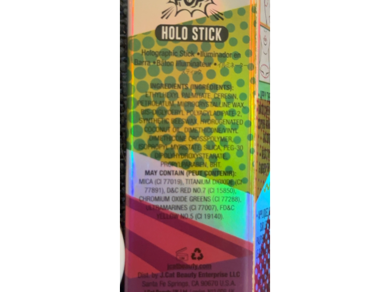 J Cat 3D Glow Pop Holo Stick, Galaxia Glow, 0.17 oz/5 g