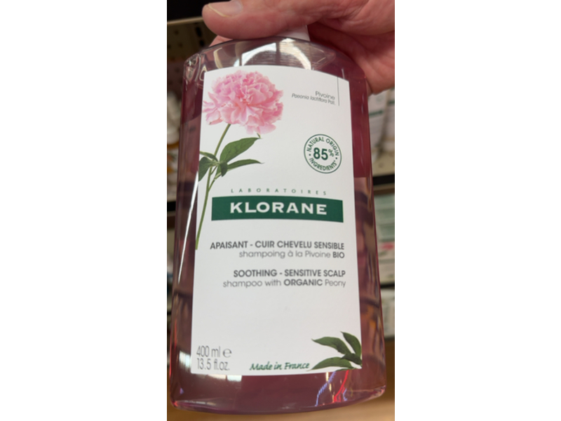 Klorane Shampoo Peony Extract Irritated Scalp, 13.5 fl oz/400 mL