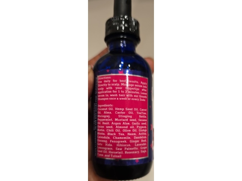 Hollywood Hair Bar All Natural Growth Serum, Regular Strength, 2 oz/59 mL