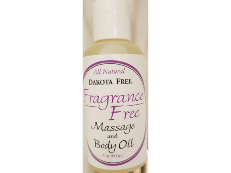 Dakota Free Fragrance Free Massage & Body Oil, 4 oz/60 mL