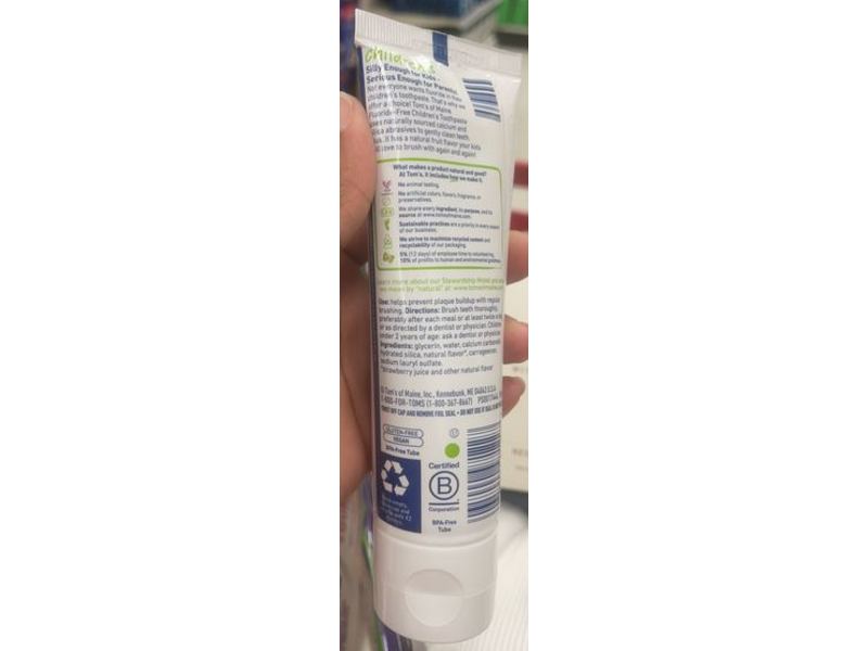 Tom's Of Maine Natural Children Toothpaste, Silly Strawberry, 5.1 oz/144 g