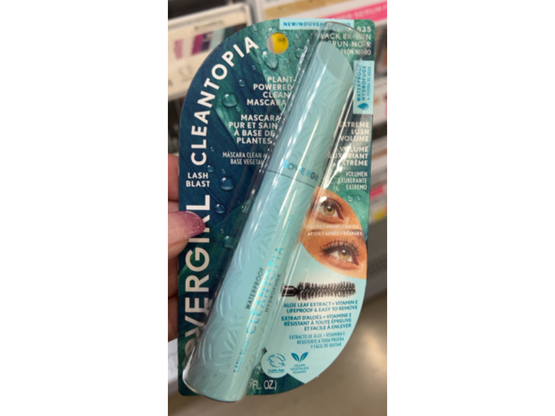 Covergirl Lash Blast Cleantopia Waterproof Mascara, 835 Black Brown, 0.32 fl oz/9.5 mL