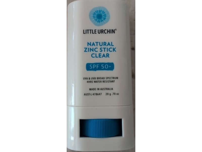 Little Urchin Natural Zinc Stick Clear Sunscreen, SPF 50+, .70 oz/20 g