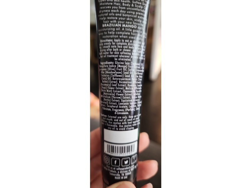 Softee Brazilian Mango Moisture Hair + Body & Scalp Oil, 1.5 fl oz/4.5 mL