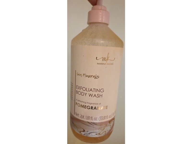 Manna Kadar Sea Minerals Exfoliating Body Wash, Pomegranate, 33.81 fl oz/1 L