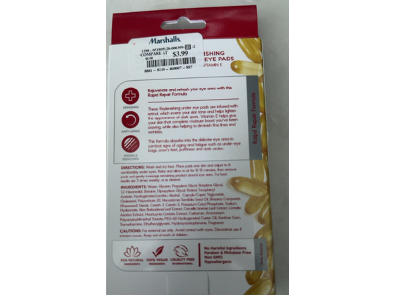 Skin Aesthetics Replenishing Under Eye Pads, Retinol & Vitamin C, 5 Pairs