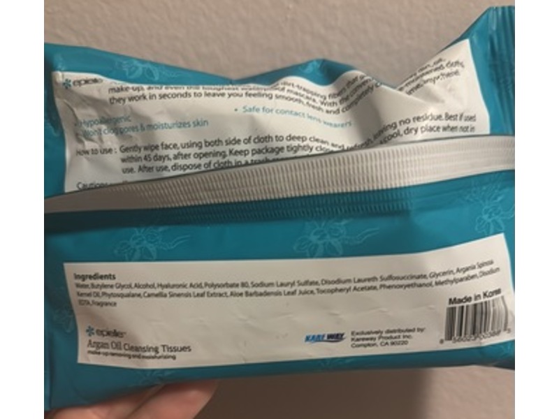 Epielle Cleansing Tissues, Argan Oil, Count 30, Pack Of 6