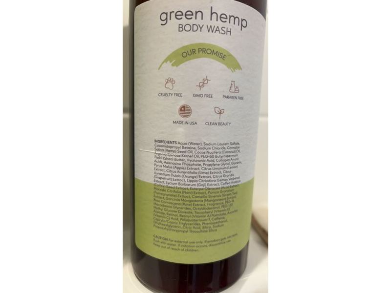 Be Well Body Co Body Wash, Green Hemp, 32 fl oz/960 mL