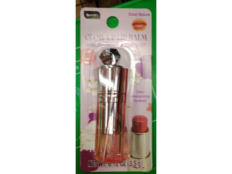 B.Pure Glow Up Lip Balm, Sheer Mouve, 0.12 oz/3.5 g