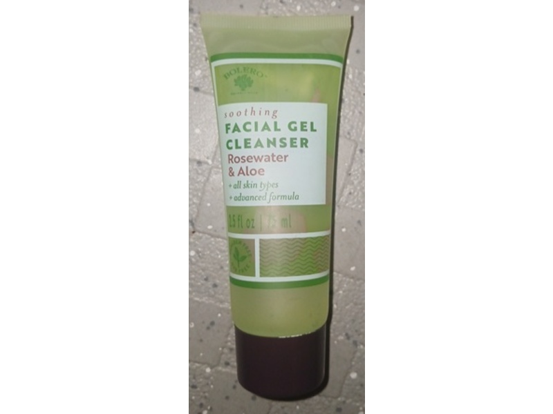 Bolero Beverly Hills Soothing Facial Gel Cleanser, Rosewater & Aloe, 2.5 fl oz/75 mL, Pack of 2