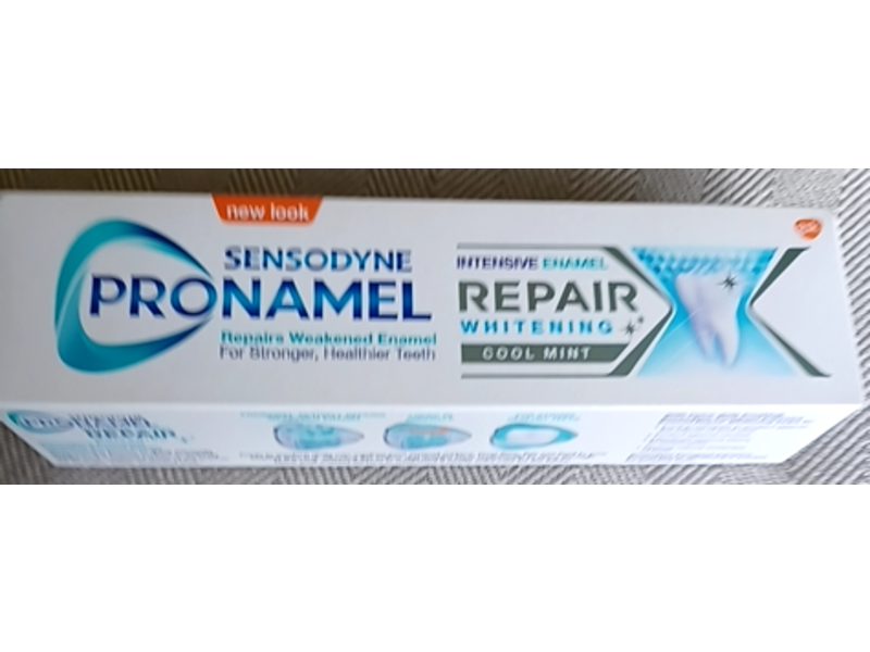 Sensodyne Pronamel Enamel Intensive Repair Whitening Toothpaste, Cool Mint, 75 mL